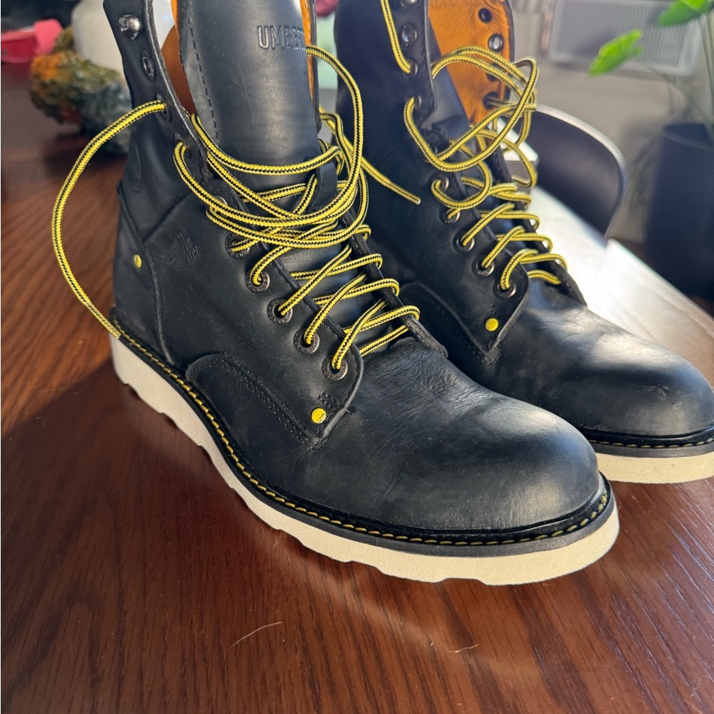 Umberto Luce Black Leather Men's Motorcycle Boots